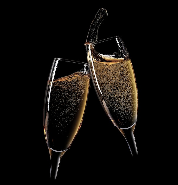 Foto felicidades duas taças de champanhe