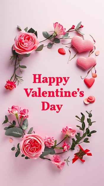 Felicitações de Dia dos Namorados Quadro com Feliz Texto de Dia dos Amores