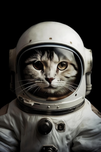 Felino Cósmico Um Astronauta Gato em Traje Espacial