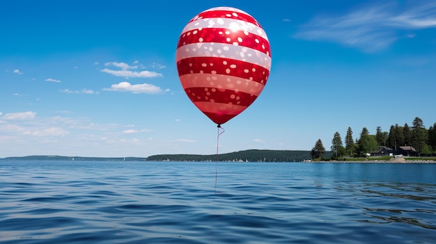 Feliz 4 de julio Día de la Independencia de los Estados Unidos elementos establecidos con bandera nacional estadounidense dulces globos con letras a mano diseño de texto fiesta de celebración cartel pancarta para la venta publicidad