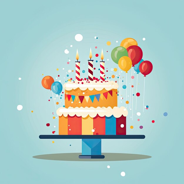 Foto feliz aniversário celebração cartão vetor ilustração design plano de fundo