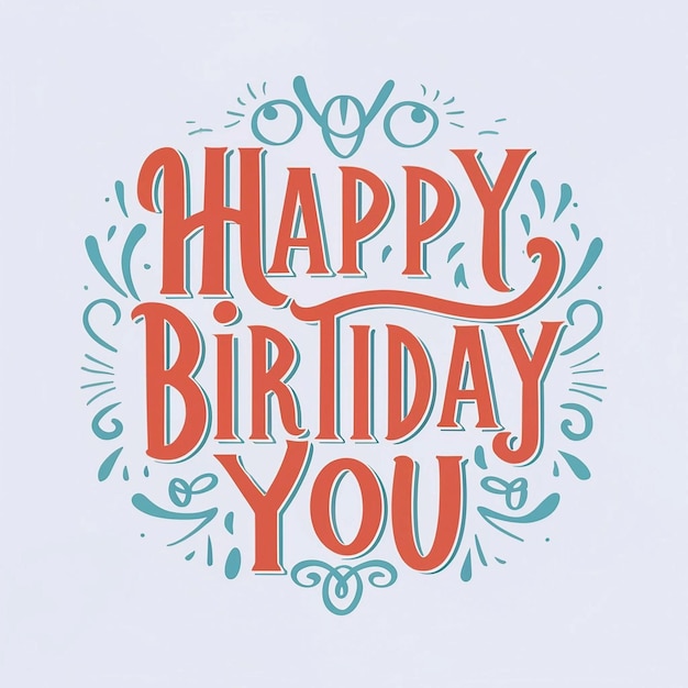 feliz aniversário design de tipografia