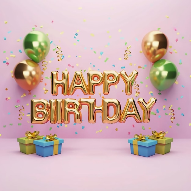 Feliz aniversário ou festa com balão
