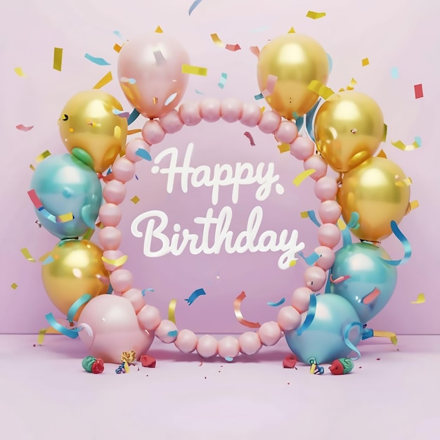 Feliz aniversário ou festa com balão