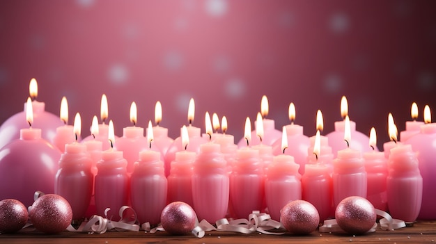 Feliz aniversário velas em tema rosa pastel