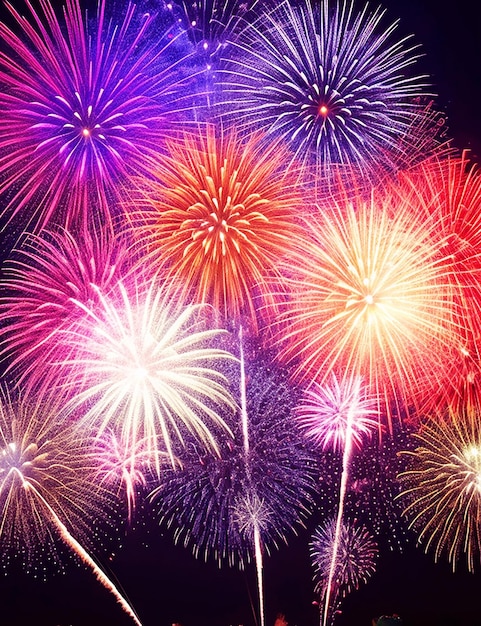 Feliz Ano Novo 2024 Belos fogos de artifício