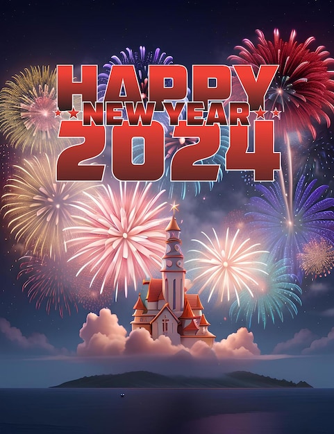 Foto feliz ano novo 2024 feliz ano novo feriado design de ano novo