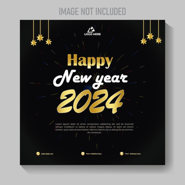 feliz ano novo 2024 gradiente instagram posts coleção para a celebração do novo ano 2024