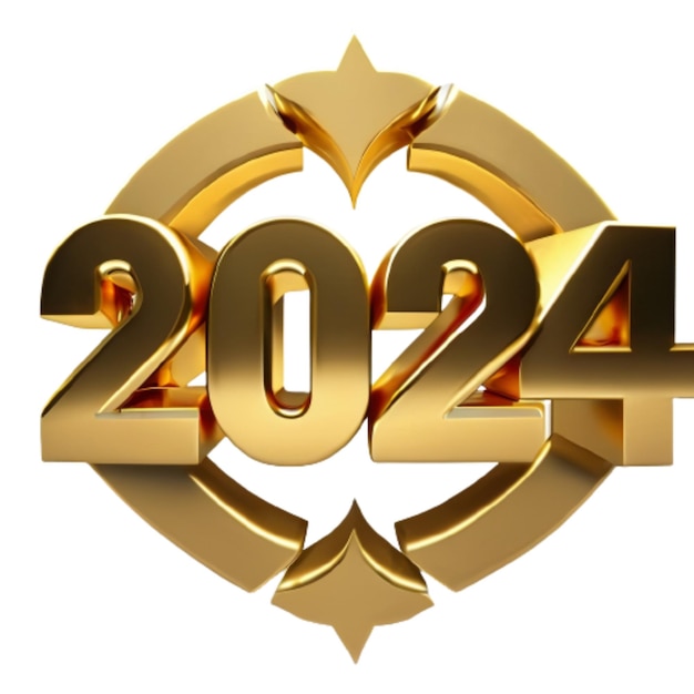 Foto feliz ano novo 2024 números 3d dourados com texto de luxo png grátis e psdfree psd feliz ano novo 2023