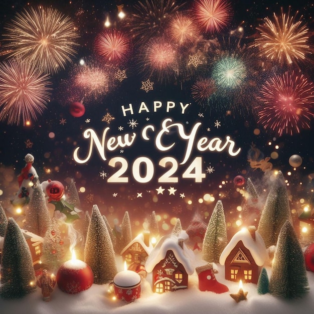 Feliz ano novo e imagens de fundo de Natal Feliz ano novo 2024 imagens de fundo