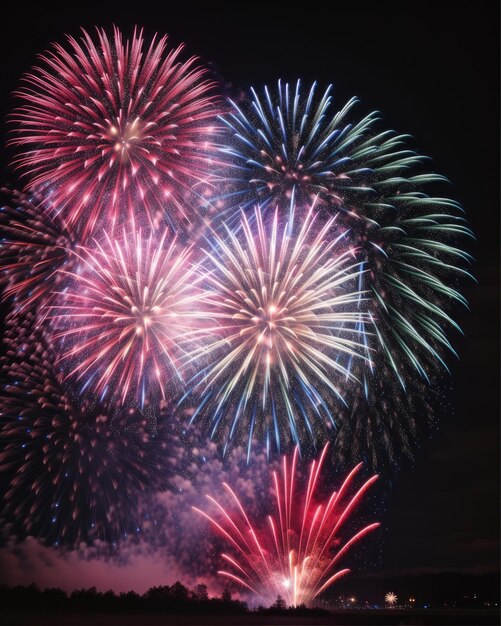 Feliz ano novo fogos de artifício coloridos