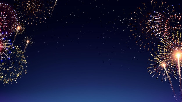 Feliz Ano Novo Fundo Fundo de fogos de artifício - Fundo de Natal