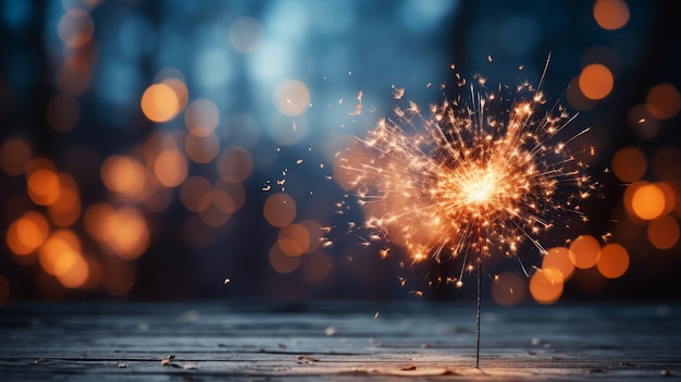 Foto feliz ano novo um belo fundo criativo de férias com fogos de artifício