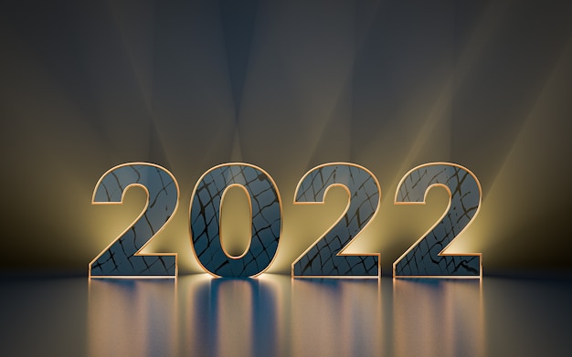 Feliz año nuevo 2022 fondo de pantalla premium fondo de representación 3d para banner social y póster