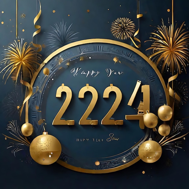 Feliz año nuevo 2024 ai Foto Premium