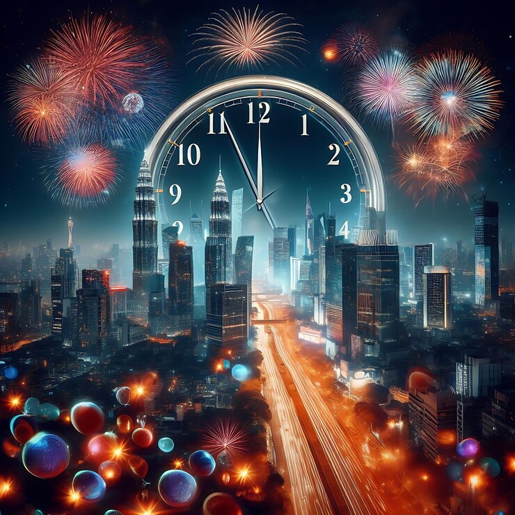 Feliz año nuevo 2024 concepto