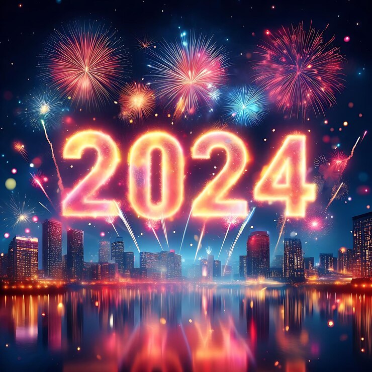 Feliz año nuevo 2024 concepto