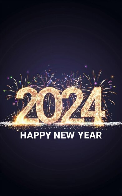 Feliz año nuevo 2024 Ilustración vectorial