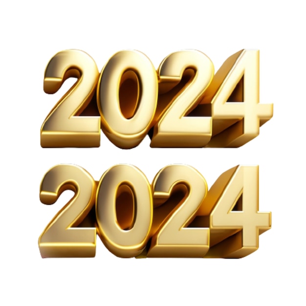 Feliz año nuevo 2024 Números 3D dorados con texto de lujo PNG gratuito y PSDFree PSD feliz año nuevo 2023