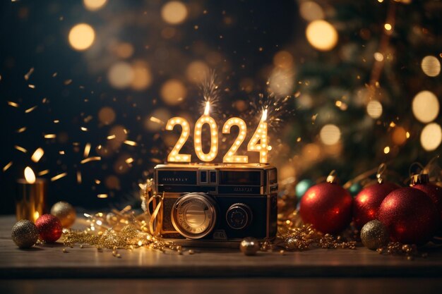 Feliz año nuevo 2024 papel tapiz celebración de 2024