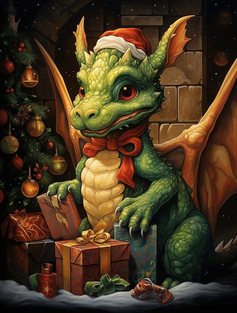 Feliz año nuevo 2024 tarjeta de año nuevo con signo de dragón