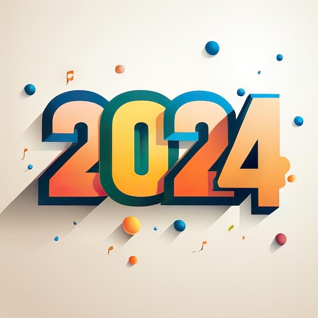 Feliz año nuevo 2024 Tarjeta de felicitación IA generativa