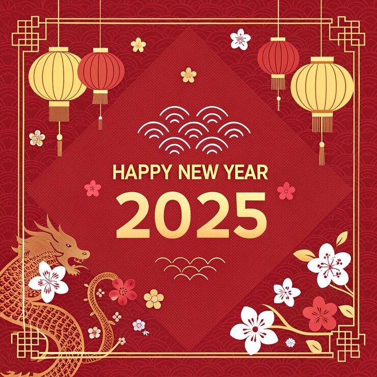 Feliz año nuevo 2025 diseño de fondo