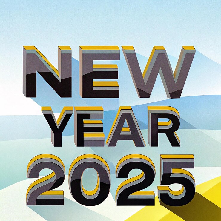 Feliz año nuevo 2025 diseño de fondo