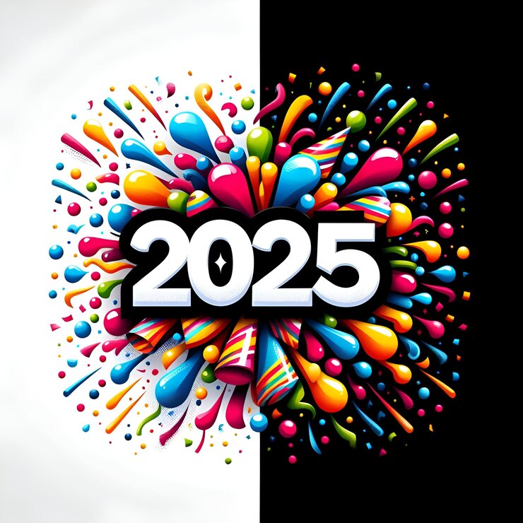 Feliz año nuevo 2025 diseño de imagen de fondo