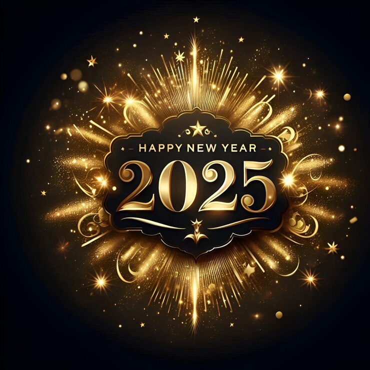 Feliz año nuevo 2025 diseño de imagen de fondo