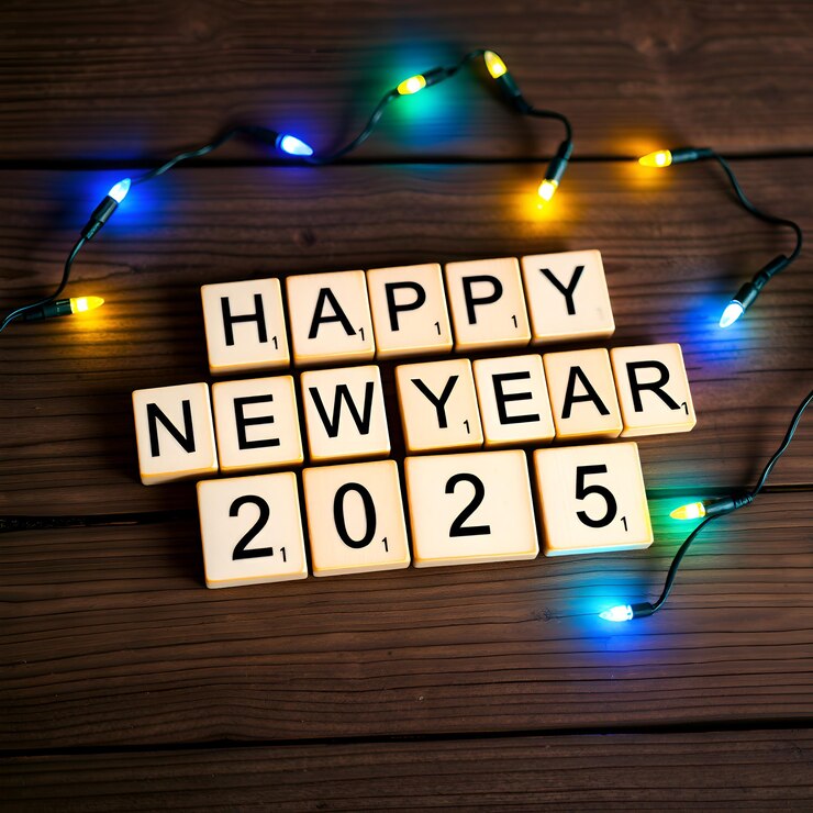 Feliz año nuevo 2025 diseño de imagen de fondo