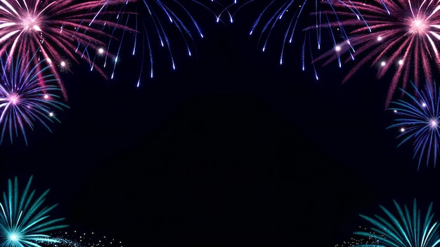 Feliz año nuevo 2025 fondo abstracto anuncios de fuegos artificiales diseños de eventos y promociones Descargar