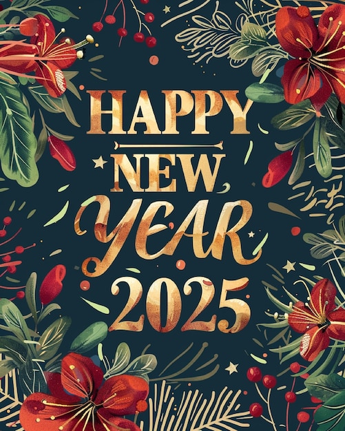Feliz año nuevo 2025 Tarjeta de celebración