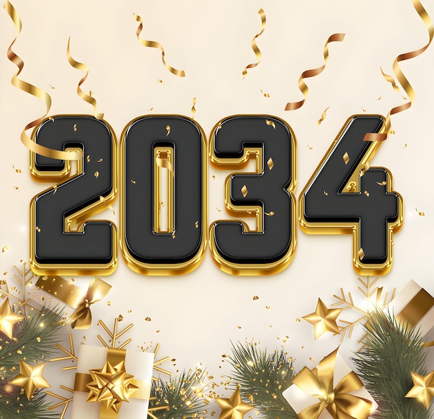 feliz año nuevo cartel papel tapiz 2034