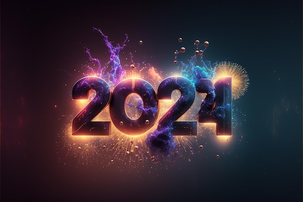 Foto feliz año nuevo celebración 2024 destellos banner