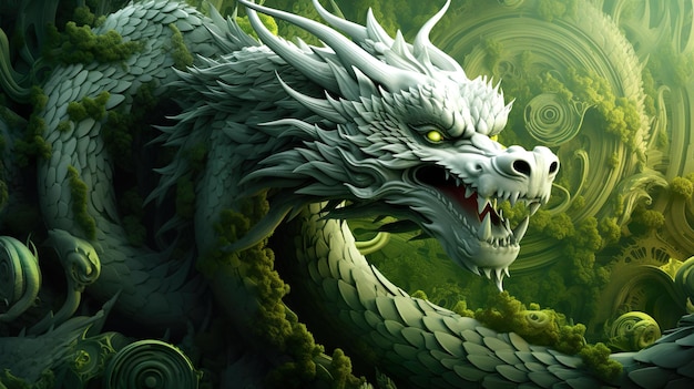 Feliz año nuevo chino año del dragón verde