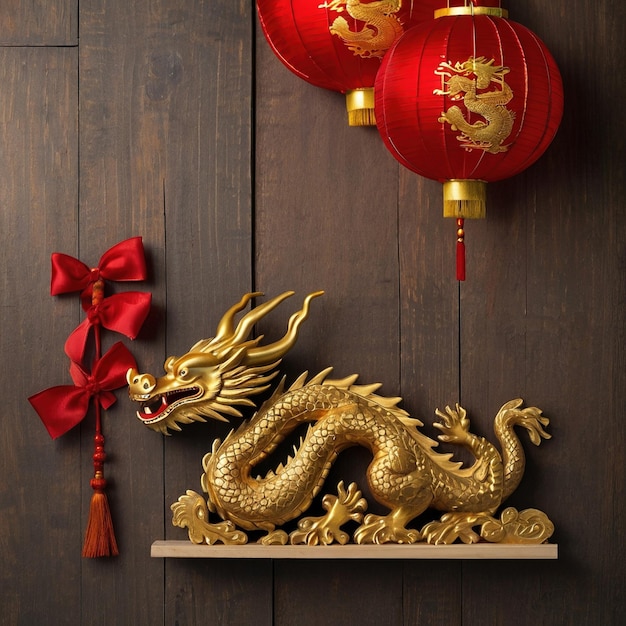 Feliz año nuevo chino con dragón
