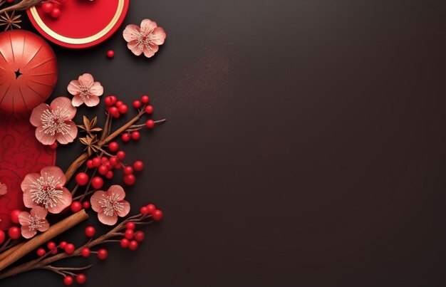 Feliz año nuevo chino tarjeta de felicitación de fondo para la celebración del festival generativo ai