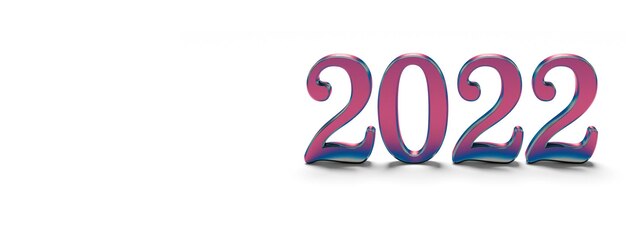 Feliz año nuevo fondo. Comienzo a 2022. Ilustración 3D