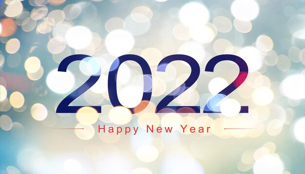 Feliz año nuevo fondo. Comienzo a 2022. Ilustración 3D