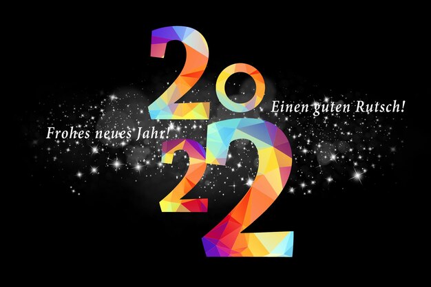 Feliz año nuevo fondo. Comienzo a 2022. Ilustración 3D