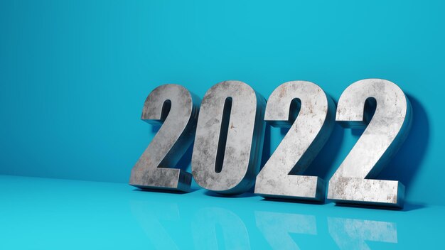 Feliz año nuevo fondo. Comienzo a 2022. Ilustración 3D