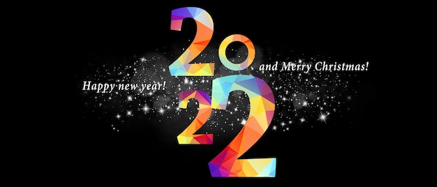 Feliz año nuevo fondo. Comienzo a 2022. Ilustración 3D