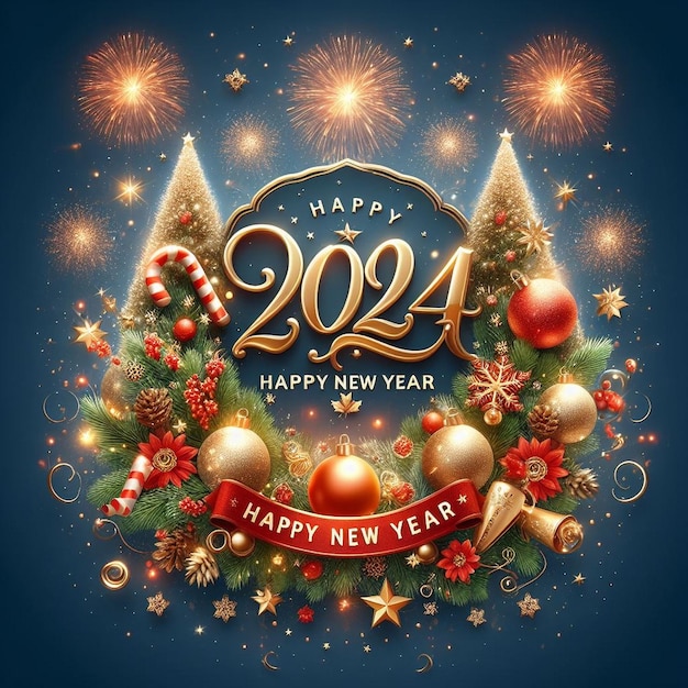 Feliz año nuevo y imágenes de fondo de Navidad feliz año nuevo 2024 imágenes de fondo