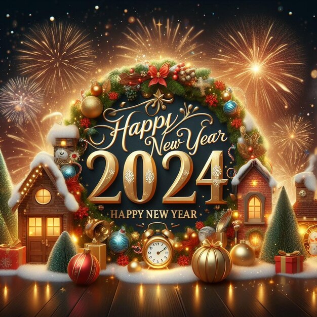 Feliz año nuevo y imágenes de fondo de Navidad feliz año nuevo 2024 imágenes de fondo