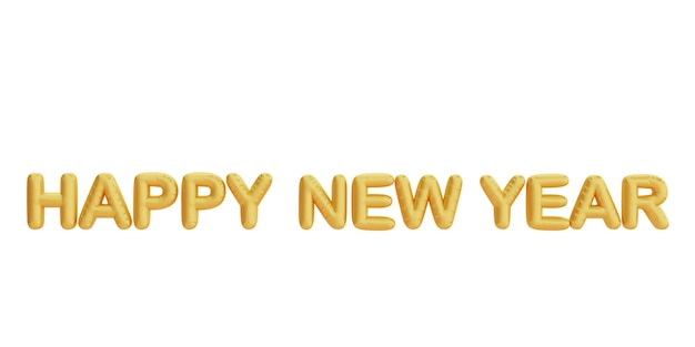 Feliz Año Nuevo Texto dorado decoración aislada para el año nuevo chino Festivales chinos Elemento CYN Representación 3d