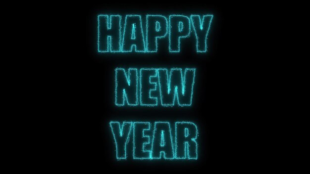 Feliz año nuevo texto generado por computadora d render