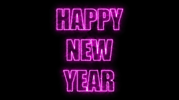 Feliz año nuevo texto generado por computadora d render