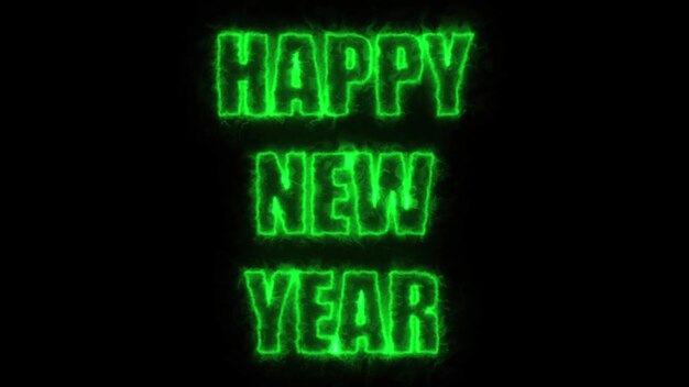 Feliz año nuevo texto generado por computadora d render