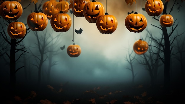 Feliz banner de Halloween ou fundo de convite para festa